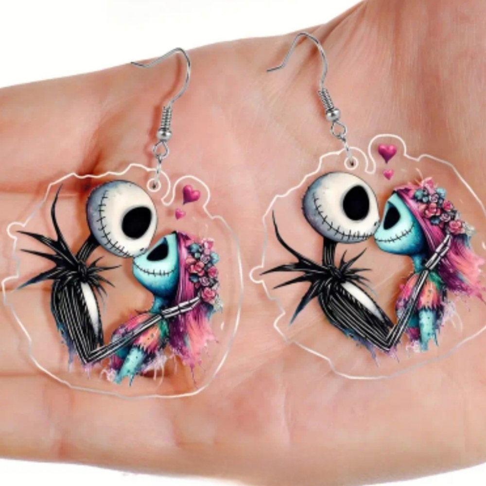 NEW Jack & Sally TNMBC Acrylic Dangle Earrings
